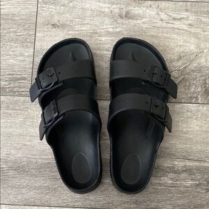 Black Double Strap Sandals